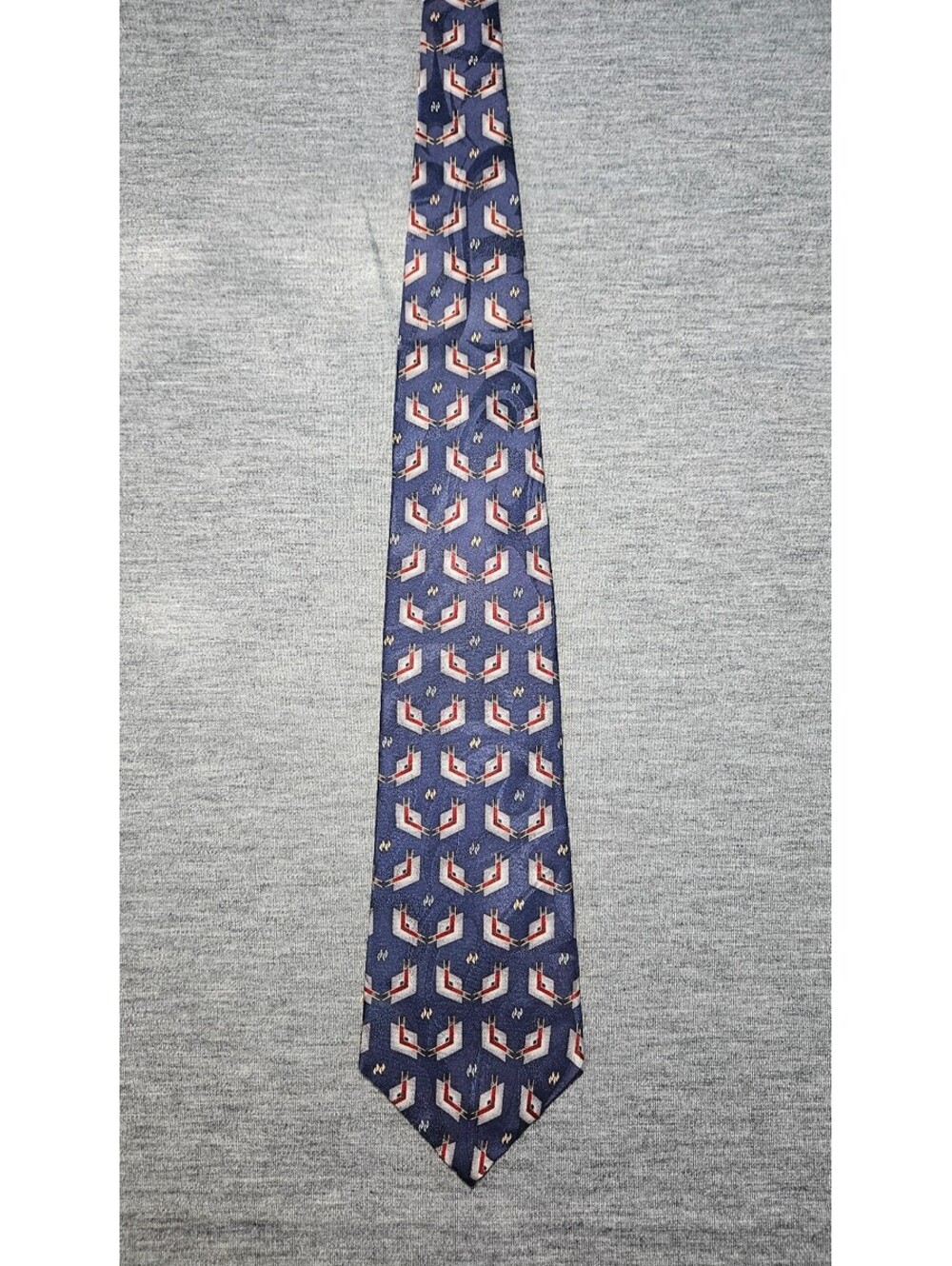Daniel Hechter Classic Navy Blue Geometric Patterned Tie
